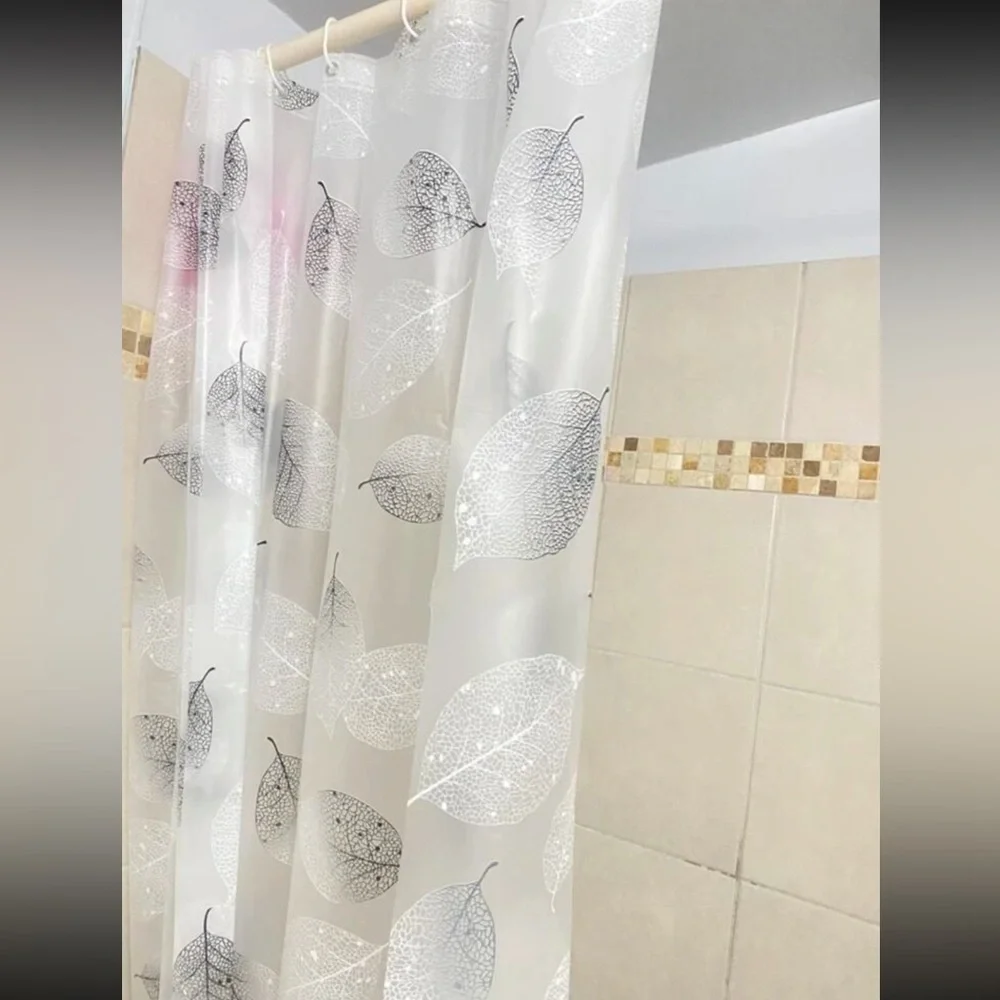 Shower curtain with hooks 71”x71”